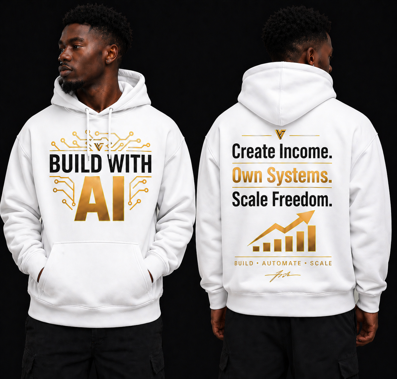AI Income OS™ — BUILD WITH AI Hoodie