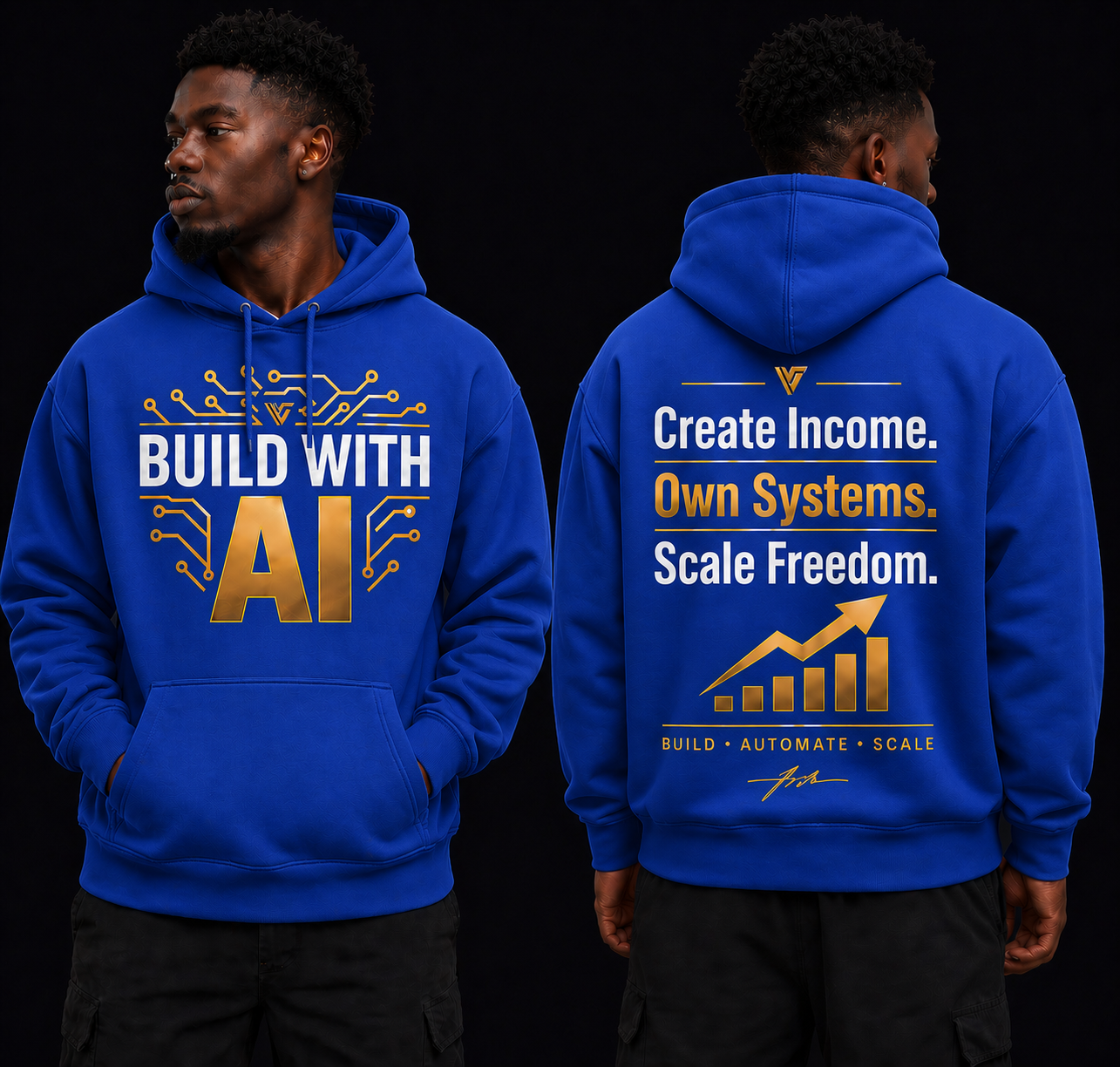 AI Income OS™ — BUILD WITH AI Hoodie