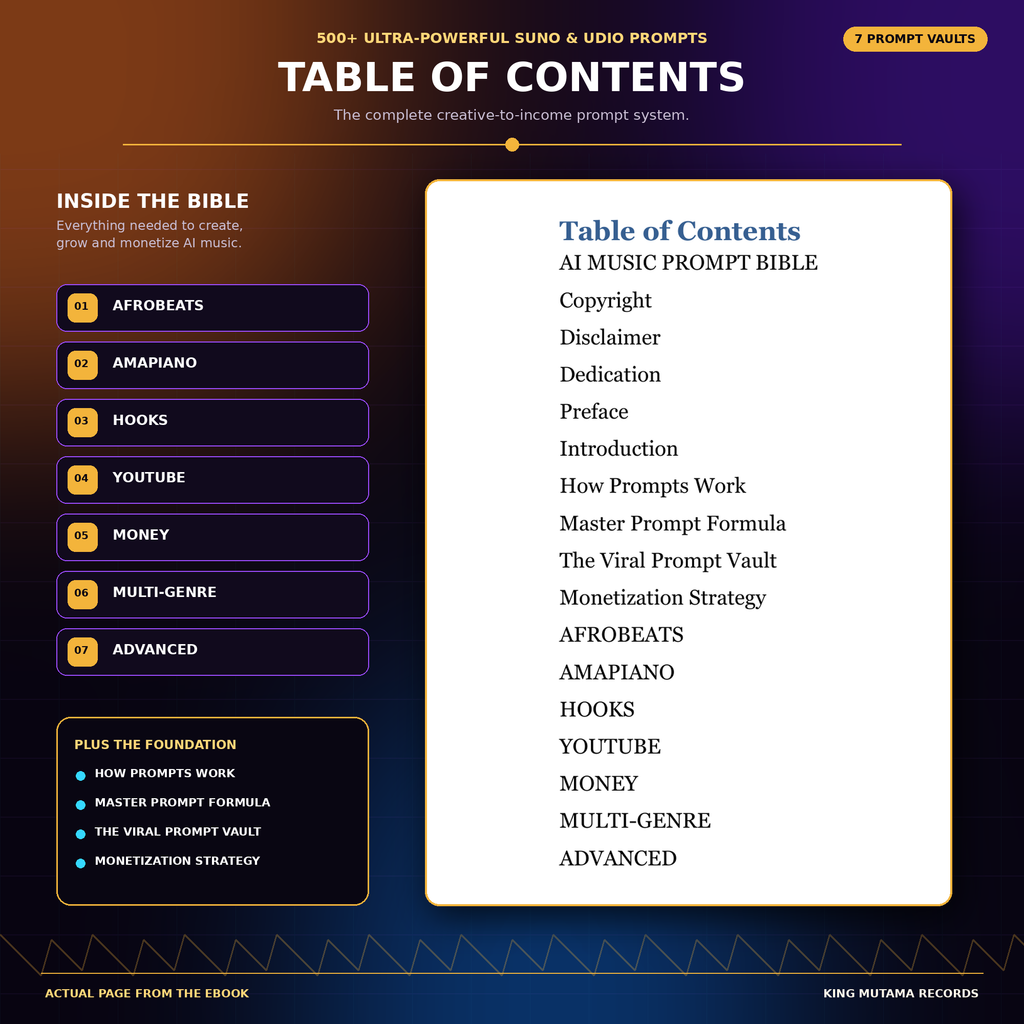 AI Music Prompt Bible — Suno & Udio Prompt Guide