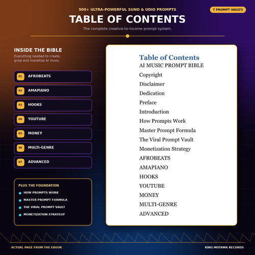 AI Music Prompt Bible — Suno & Udio Prompt Guide